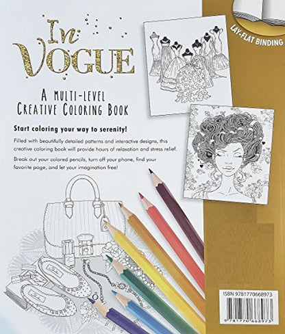 In Vogue A Multi Level Adult Creative Coloring Book with Lay Flat Binding