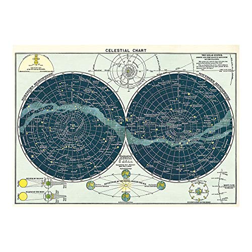 Cavallini Decorative Wrap Poster, Celestial Chart, 20 x 28 inch Italian Archival Paper (WRAP/Celest)