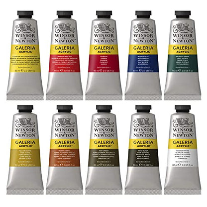 Winsor & Newton Galeria Acrylic Paint, 10 x 60ml (2--oz) Tube Paint Set