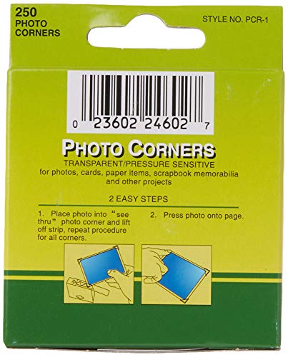 Pioneer PCR-1 Photo Corners Self Adhesive, Clear, 250-Pack,Multicolor