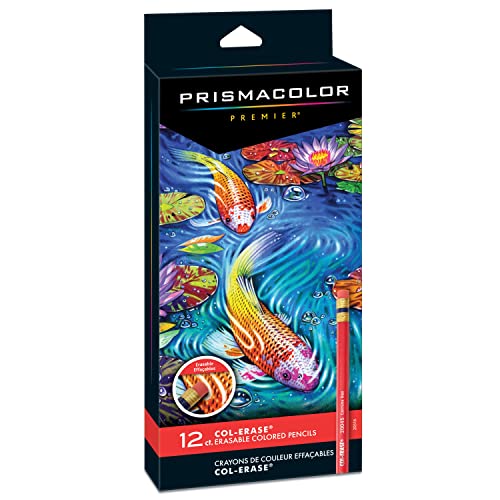 Prismacolor Col-Erase Erasable Colored Pencils, Adult Coloring, 12 Pack