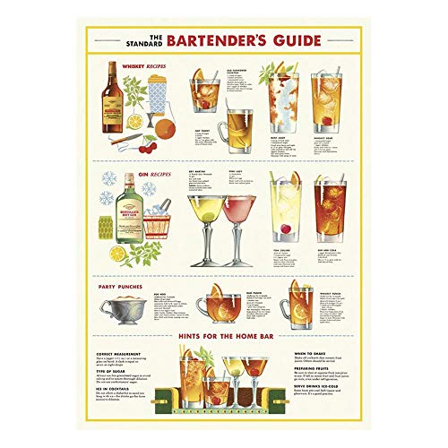 Cavallini & Co. Decorative Paper Sheet 20"x28"- Bartender's Chart