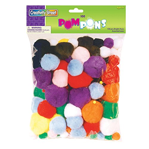 Creativity Street Pom Pons, Assorted Sizes and Colors, Pack of 100