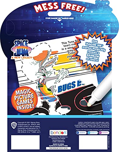 Bendon Space Jam: A New Legacy 20 Page Imagine Ink Coloring and Activity Book with 1 Mess Free Marker (Looney Tunes) 50784