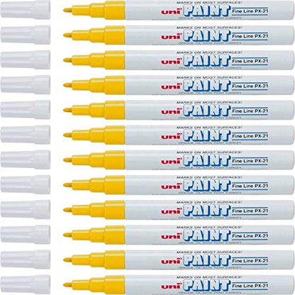 Uni-Paint 63705 PX-21 Oil-Based Paint Marker, Fine Point, Yellow 12-Count