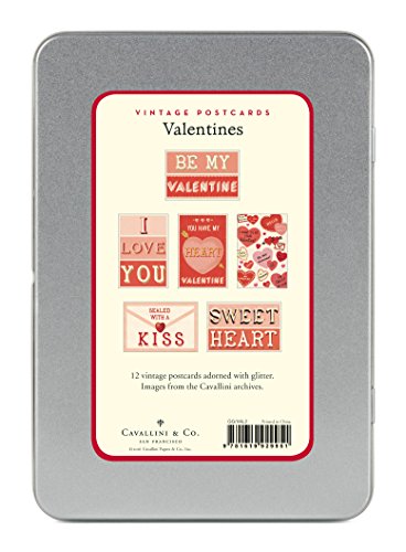 Cavallini Papers & Co. Cavallini Valentines Glitter Vintage Postcards