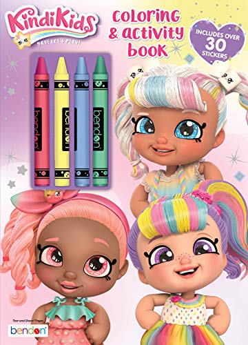 Bendon Kindi Kids 48-Page Coloring and Activity Book with 4 Crayons Pre-School & Kindergarten Coloring 49125