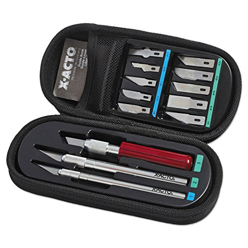 ELMERS X-Acto Knife Set, 3 Knives, 10 Blades, Carrying Case (X5082)