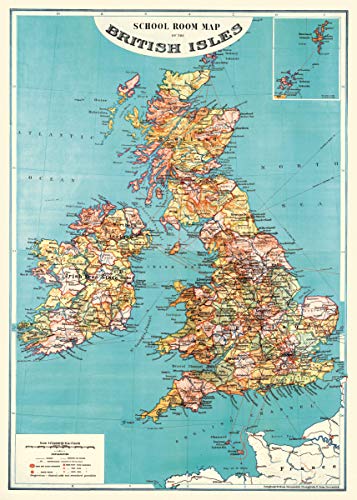 Cavallini & Co. British Isles Map Decorative Decoupage Poster Wrapping Paper Sheet