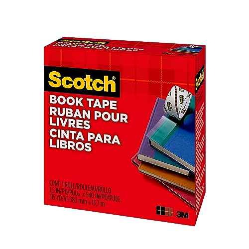 Scotch Book Tape, 1.5 in x 540 in, 1 Roll/Pack, Excellent for Repairing, Reinforcing Protecting, and Covering (845-150)