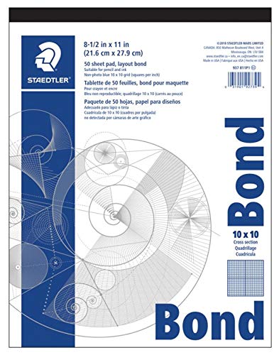 Staedtler(R) Nonphoto Cross-Section Drawing Paper, 10 x 10 Grid, 8 1/2" x 11"