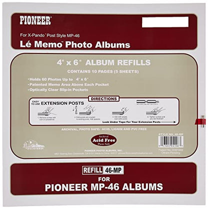 Pioneer Memo Pocket Album Refill 4-Inch by 6-Inch for mp-46 albums