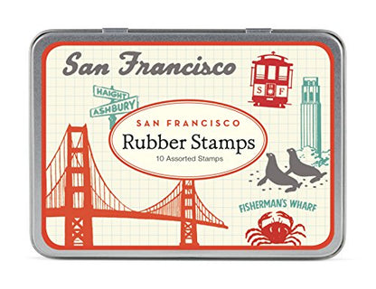 Cavallini Papers & Co., Inc. STSET/VINSF Vintage San Francisco Stamp Set Vintage San Francisco Rubber Stamp Set