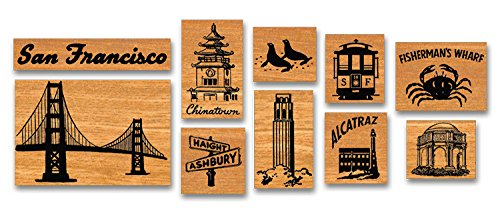 Cavallini Papers & Co., Inc. STSET/VINSF Vintage San Francisco Stamp Set Vintage San Francisco Rubber Stamp Set