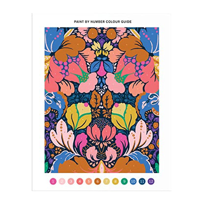 Galison Liberty Glastonbury – DIY Paint by Number Kit with Stunning Floral Foliage Design for Beginners and Experts Includes Easel Paint and Brushes