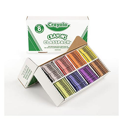 Crayola Crayon Classpack, 800 Count, Bulk School Supplies For Teachers, Large Crayon Box, 8 Colors