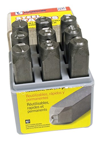 CH Hanson 20581 9-Piece 1/4" Character Size Standard Steel Number Stamp Set, CHH20581