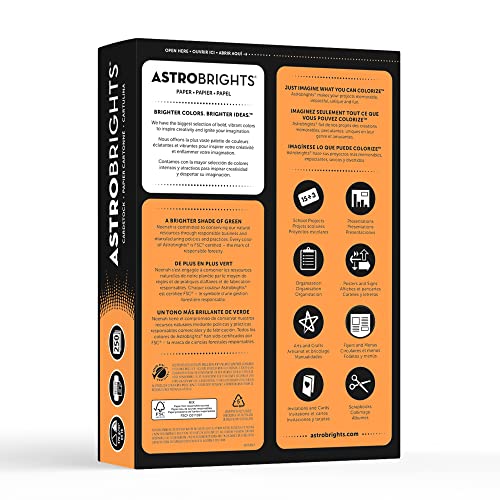 Astrobrights® Color Card Stock, 8 1/2" x 11", FSC® Certified, 65 Lb, Cosmic Orange, Pack of 250