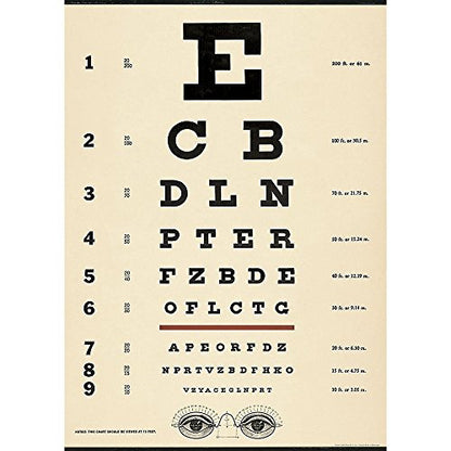 Cavallini & Co. Eye Exam Chart Decorative Decoupage Poster Wrapping Paper Sheet