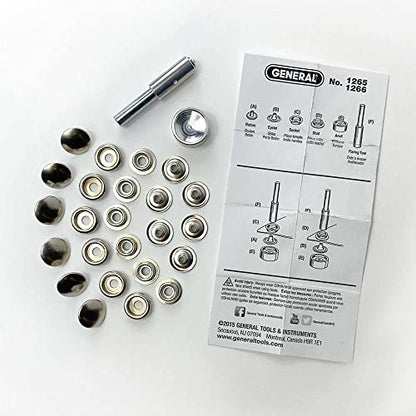 General Tools 1265 Snap Fastener Kit with 6 Fasteners