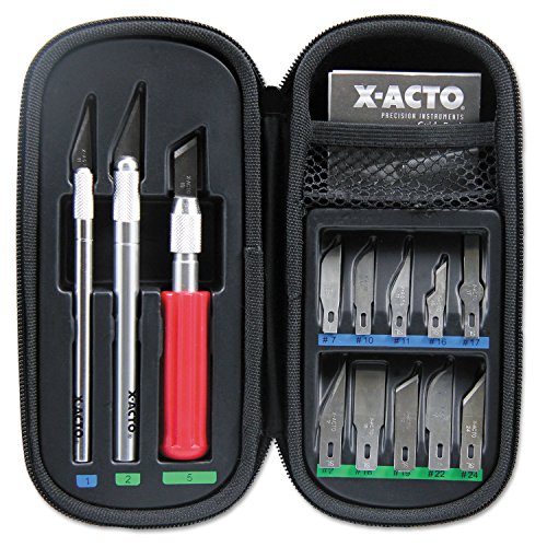 ELMERS X-Acto Knife Set, 3 Knives, 10 Blades, Carrying Case (X5082)