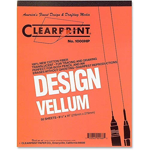 Staedtler Mars Vellum Paper, 16#, Rag, 8.5 x 11 Inches, Plain, 50 Sheets per Pad (946811P)