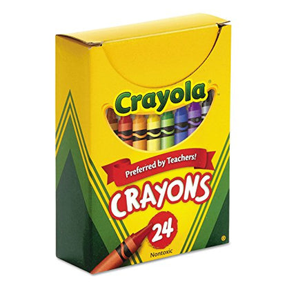 Binney & Smith Crayola(R) Standard Crayon Set, Lift-Lid Box, Assorted Colors, Box Of 24