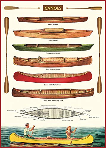 Cavallini & Co. Decorative Paper Sheet, Canoes, 20 x 28 inch Italian Archival Paper