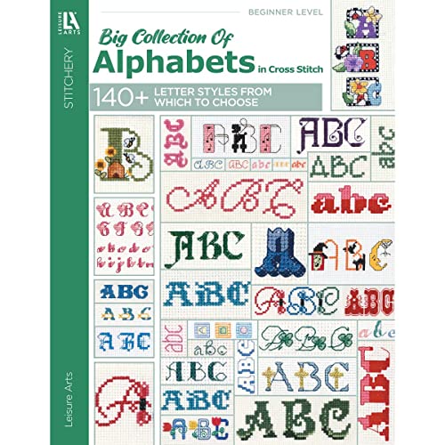 Leisure Arts A Big Collection Of Alphabets Book, Cross Stitch Alphabet Pattern Books, Cross Stitch Letters Bible, Alphabet Cross Stitch Kits, Cross Stitch Letter Patterns