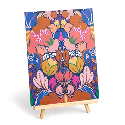 Galison Liberty Glastonbury – DIY Paint by Number Kit with Stunning Floral Foliage Design for Beginners and Experts Includes Easel Paint and Brushes