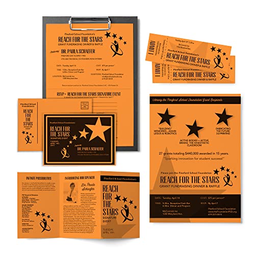 Astrobrights® Color Card Stock, 8 1/2" x 11", FSC® Certified, 65 Lb, Cosmic Orange, Pack of 250