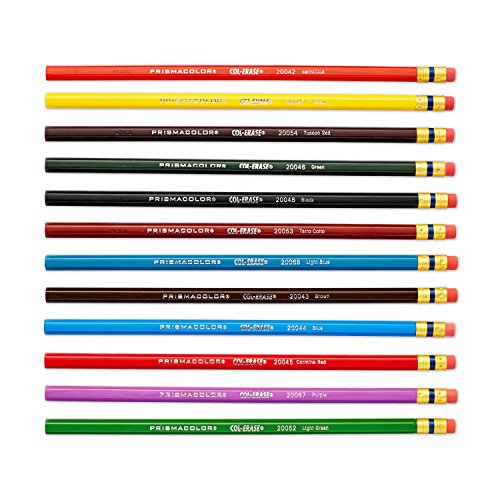 Prismacolor Col-Erase Erasable Colored Pencils, Adult Coloring, 12 Pack