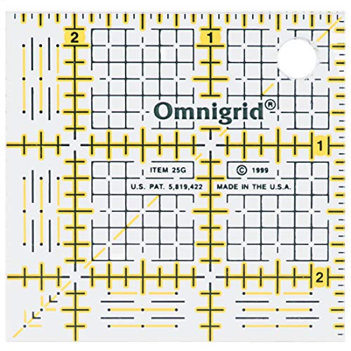 Omnigrid Square Value Pack (2-1/2", 4-1/2", 6-1/2") Quilting Ruler, Clear