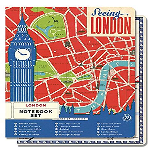 Cavallini Papers & Co. Notebook Set Vintage London, 4-Inch by 5.5-Inch, 2 Notebooks 96 Pages