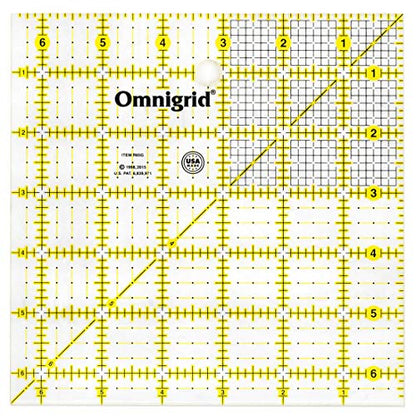 Omnigrid Square Value Pack (2-1/2", 4-1/2", 6-1/2") Quilting Ruler, Clear