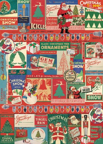 Cavallini & Co. Vintage Christmas Decorative Decoupage Poster Wrapping Paper Sheet