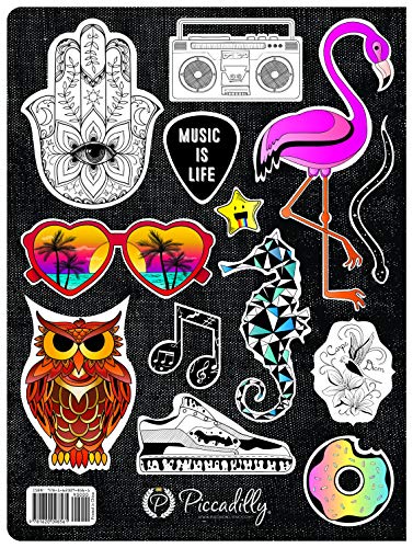 Piccadilly Sketch Your Sticker | Guided Artistic Sketchbook with Removeable Die-Cut Stickers | 550+ Sticker Outlines | 100 Pages (9781620098561), white